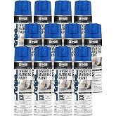 Seymour 12-Pack of 20 Oz Of Sycamore 20-653 Precaution Blue Stripe Water-Based Inverted Marker Spray Paint