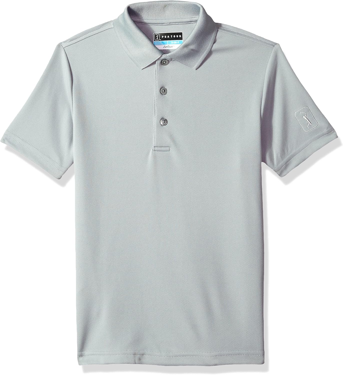 PGA TOUR Boys Short Sleeve Airflux Solid Polo Shirt: Clothing