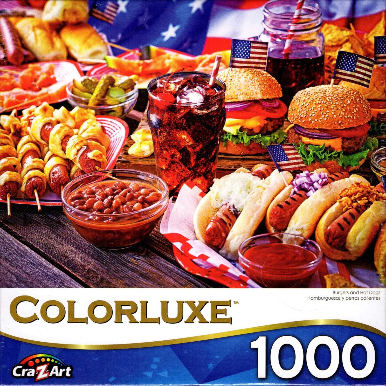 Burgers and Hot Dogs 1000 pc Colorluxe Jigsaw Puzzle