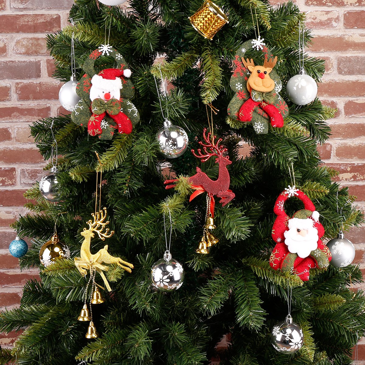 Nuovo Moda e Elegante 3D Ornamenti di Natale Albero di Natale Ciondolo Natale Festival Albero Soprammobili Accessori Non Tessuto Ciondolo Tridimensionale Babbo Natale Ciondolo Albero Alce (Renna)