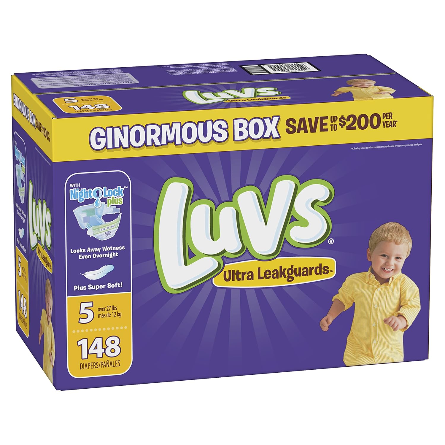 Luvs Ultra Leakguards Disposable Baby Diapers Size 5 148 Count ONE