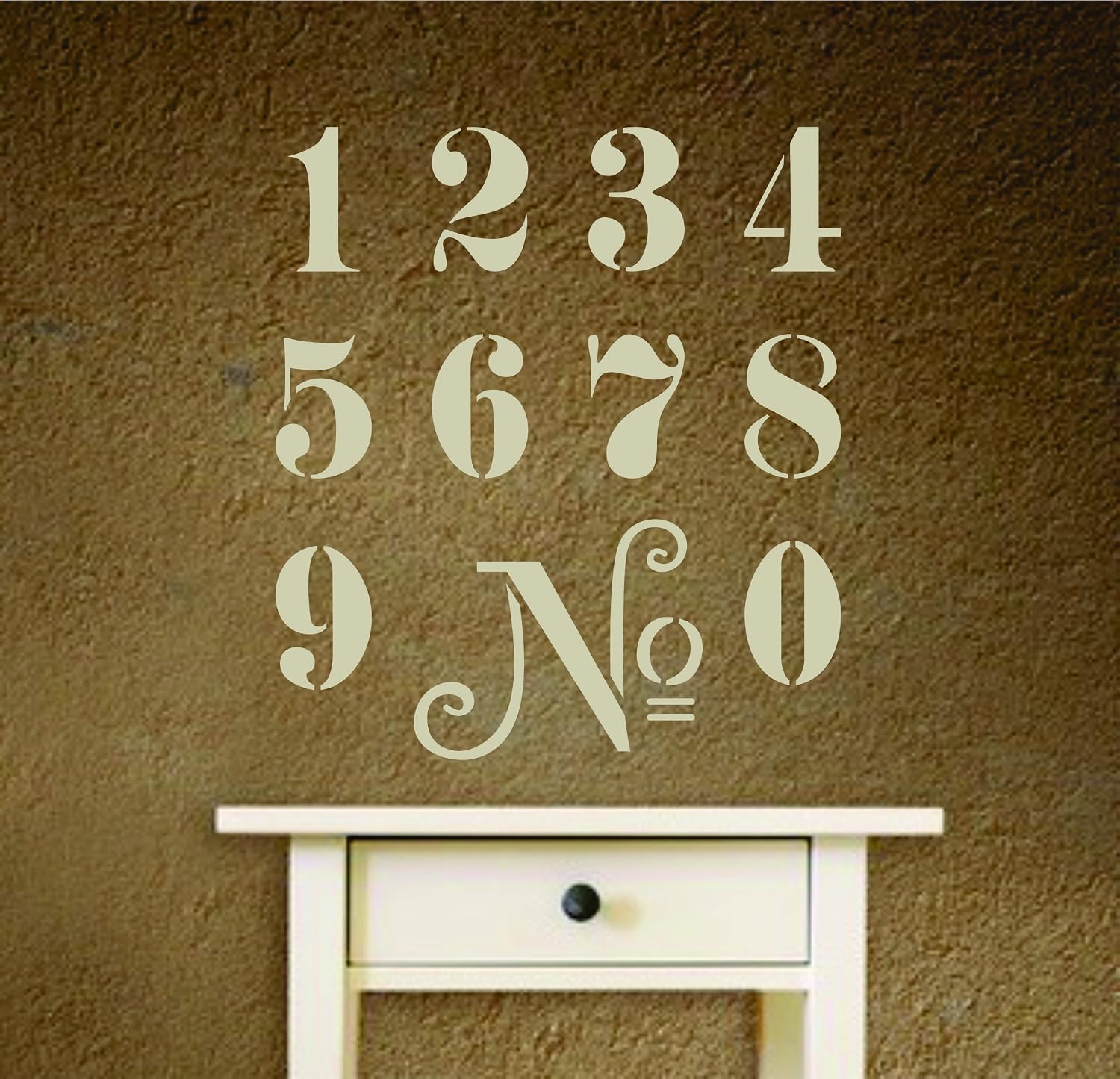 French Numbers Reusable Wall Stencil – 15 x 16.5 cm (S) – French Theme ...