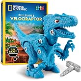National Geographic Buildable Velociraptor Dinosaur Toy for Kids | Take-Apart Velociraptor, Construction Building Toy, STEM Learning, Fine Motor Skills, Dinosaur Play, Ages 4-8