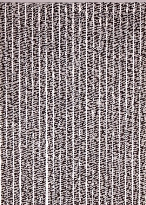 habeig Türvorhang Flauschvorhang Flauschi Chenille Insektenschutz uni-farben (anthrazit/weiss, 90 x 220 cm)