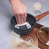 Nuovva Non-Stick Pots and Pans Set 15pc Induction Marble Finish Lids view 8