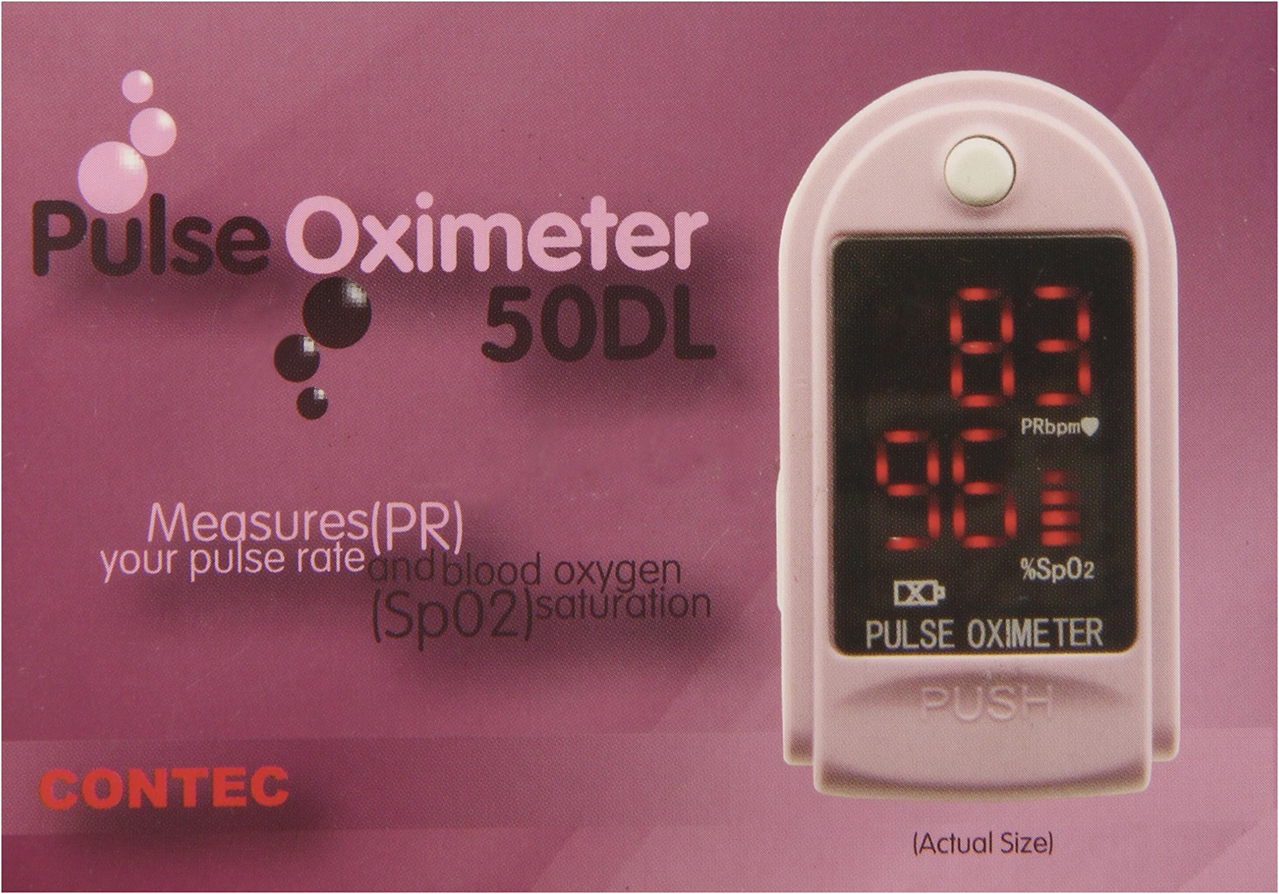 Contec Medical Systems 50DL Finger Pulse Oximeter, Pink