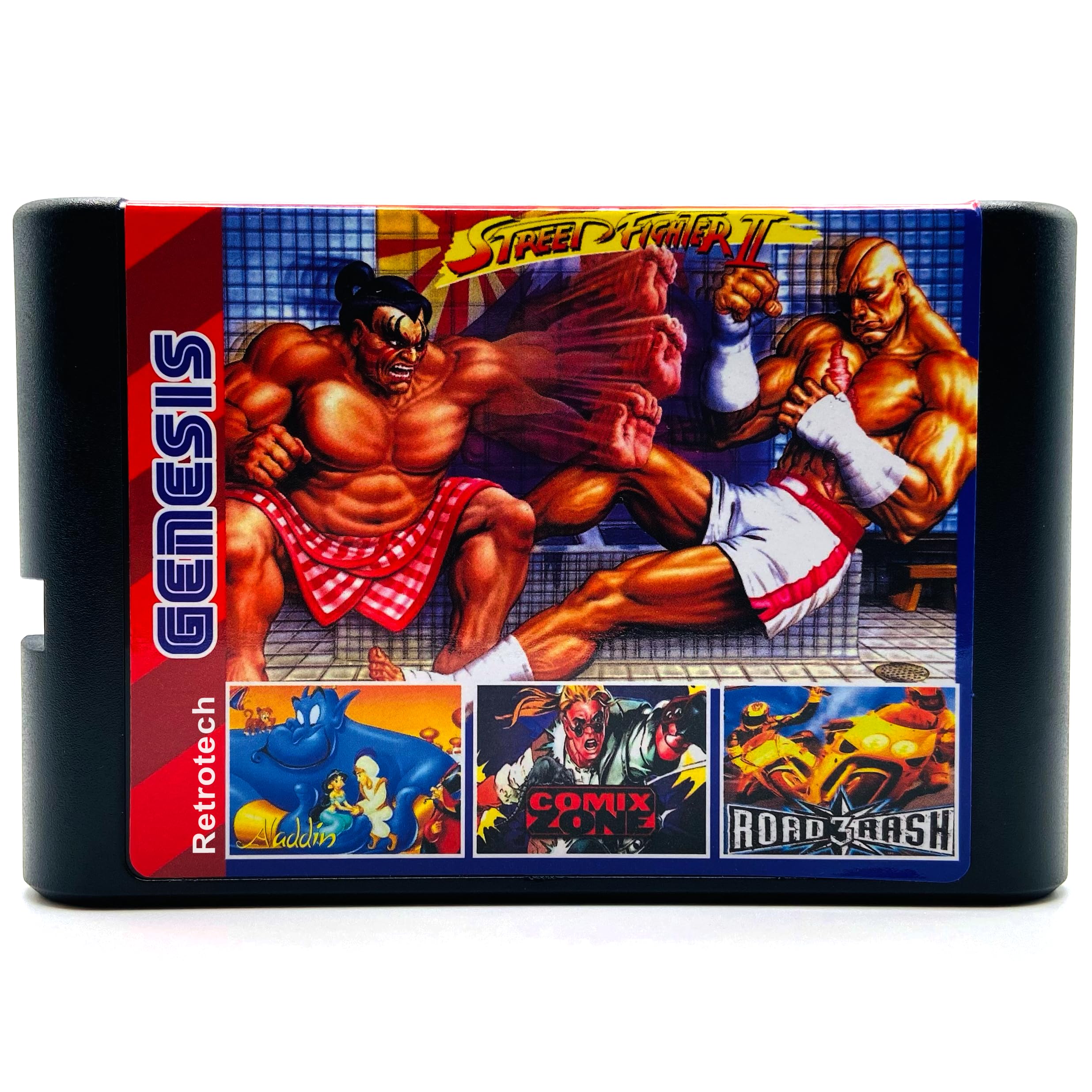 Retrotech 196 In 1 Multi Game Cartridge For Sega Genesis Console - Includes Retrotech Printed Instructions