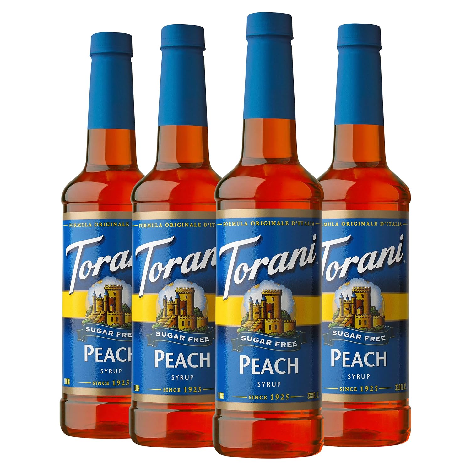 Torani Sugar Free Syrup, Peach, 25.4 Ounces (Pack of 4) Fl Oz