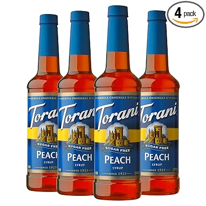Torani Sugar Free Syrup Peach 25 4 Ounces Pack Of 4 Amazon