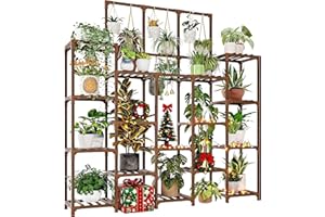 GENTINGBRO Plant Stand Indoor Outdoor 63" Tall Plant Shelf for Plants 14-Tier Large Plant Sheves for Living Room Heavy Duty Plant Rack Garden Balcony Patio Hanging Planter
