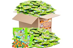ZOMPOZ Halloween Candy AirHeads Xtremes Bites, Bulk 50 Snack Size Packs, Halloween Candy Individually Wrapped, Sweetly Sour Candy, Rainbow Berry, Gummy Candies, for Trick or Treat, Party Favors, Treat Bags