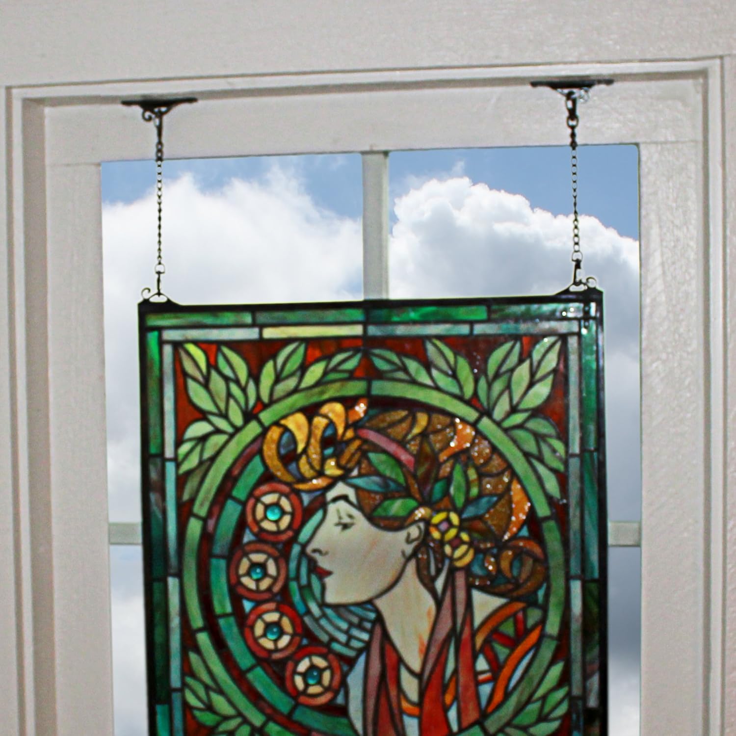 Design Toscano Stained Glass Panel Window Treatments TF81 Lion Coat of