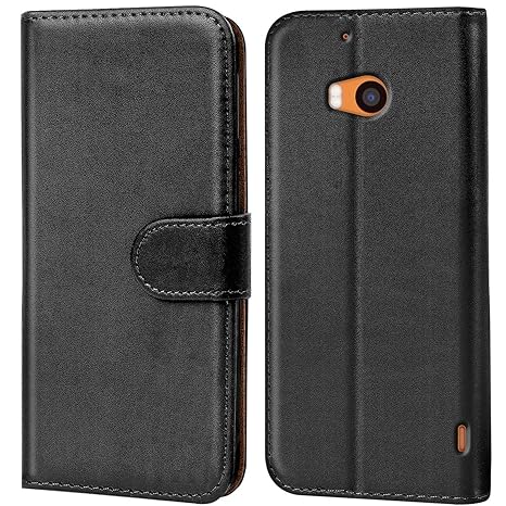 Verco Lumia 930 Hülle, Handyhülle für Nokia Lumia 930 Tasche PU Leder Flip Case Brieftasche - Schwarz