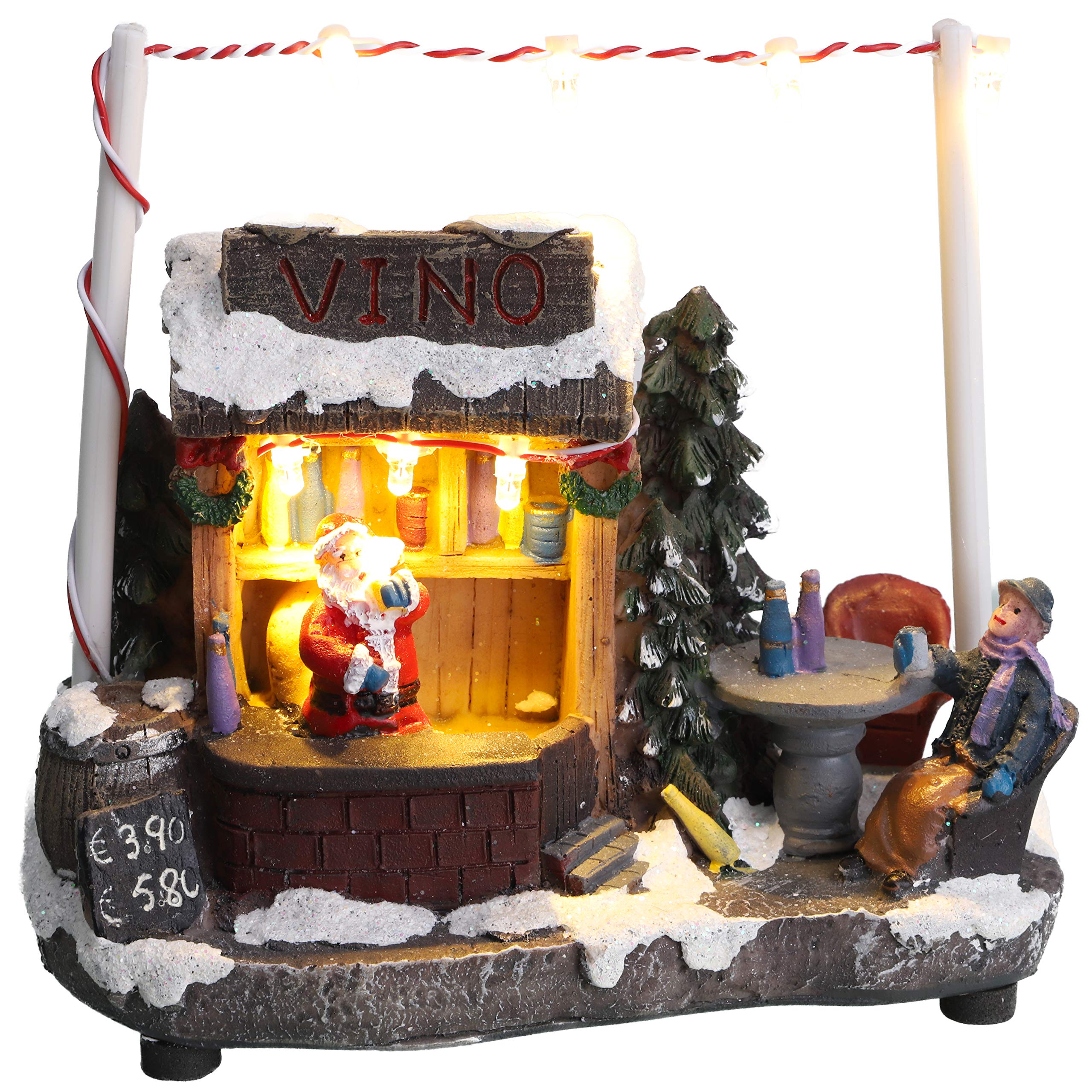 Christmas Concepts® 130mm (5.2") LED Light Up Christmas Market Scene