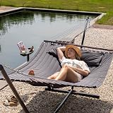 VITA5 Hammock Stand with Side Table Two Person 200 kg Dark Grey view 2