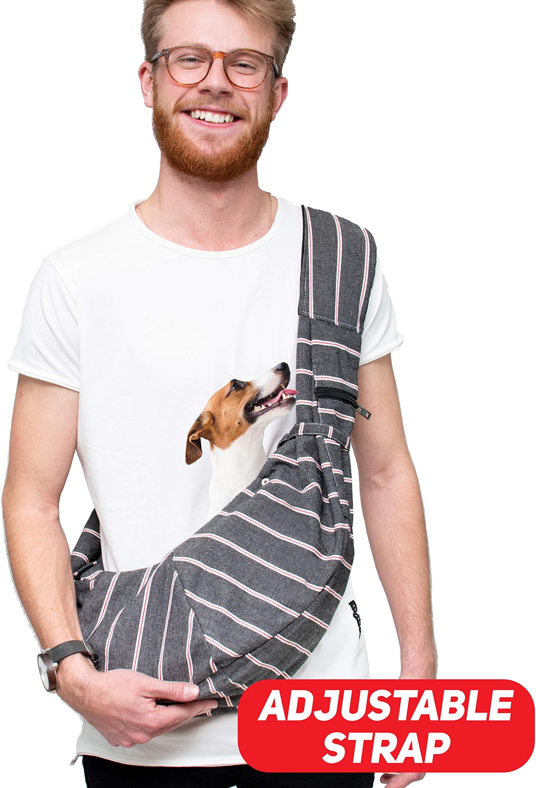 Comfortable Dog Sling Carrier | Dog Front Carrier For Small Pets | Adjustable Straps On Puppy Carrier For Small Dogs | Hands Free Dog Carrier Front Pack | Puppy Carrier With Zippered Pocket