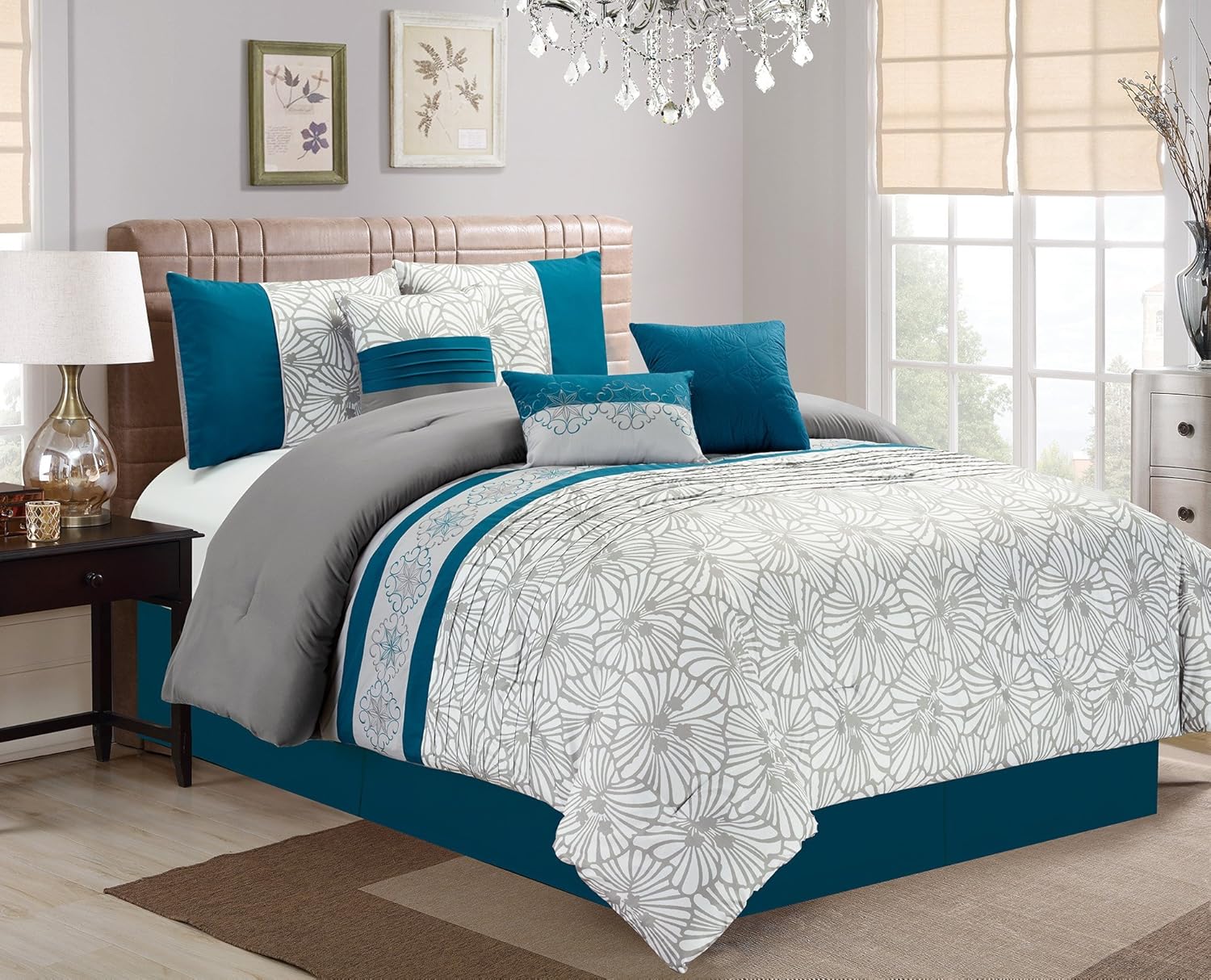 Amazon Com Jbff 7 Piece Oversize Luxury Bed In Bag Microfiber