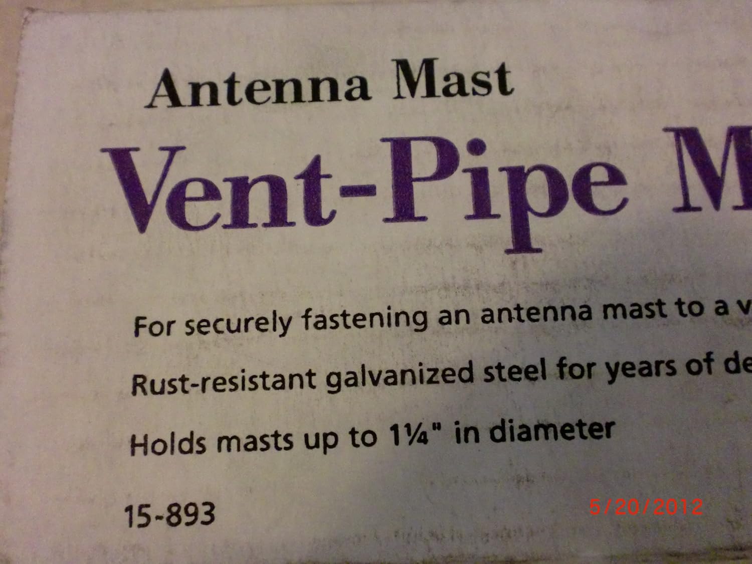 ANTENNA MAST VENT PIPE MOUNT Health & Personal Care