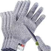 THOMEN 4 PCS (M+L) Cut Resistant Gloves Level 5 Protection for Kitchen, Upgrade Safety Anti Cutting Gloves for Meat Cutting