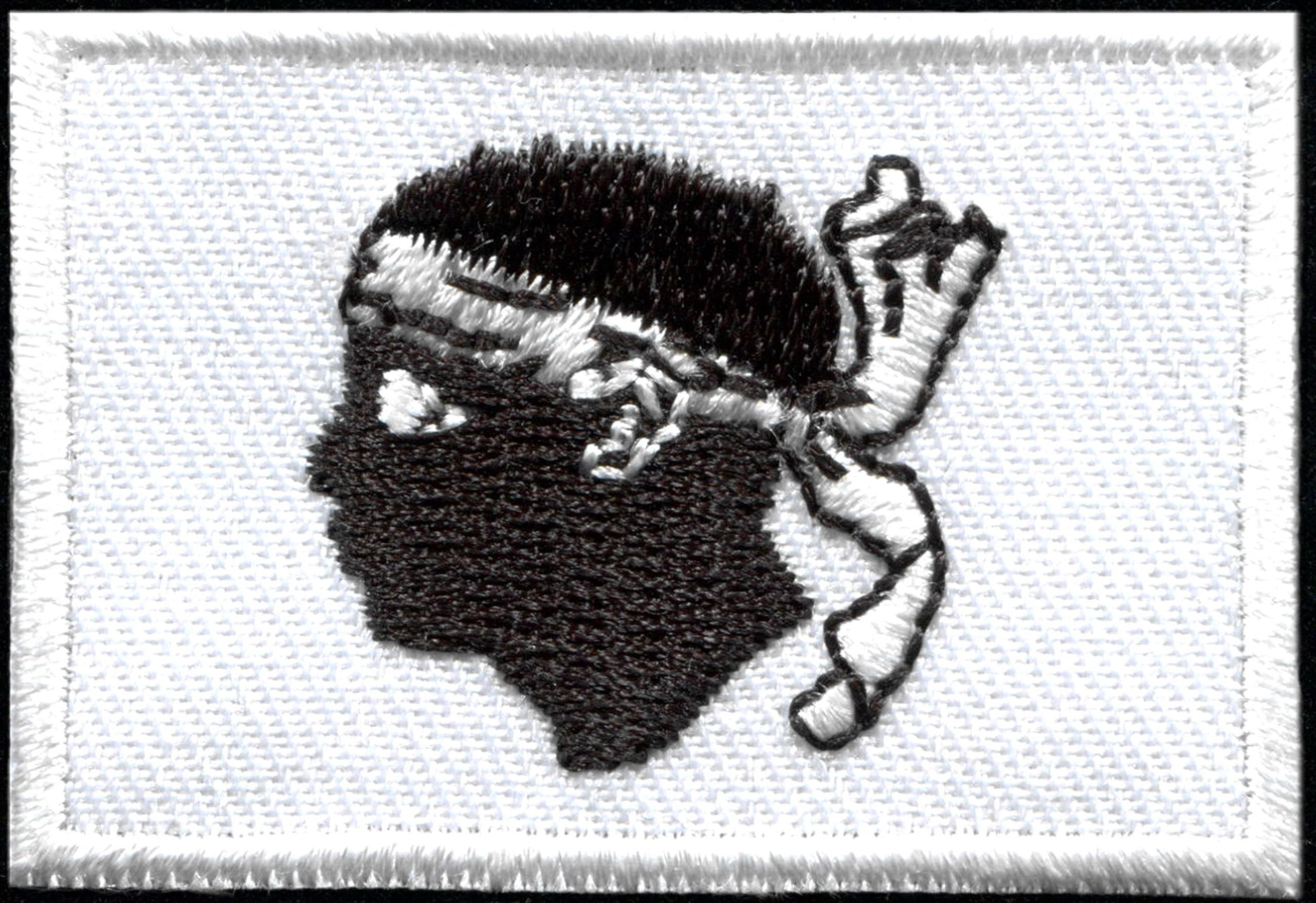 Flag of Corsica Corsican Moors 1.25 x 1.88 inches Embroidered Applique Iron-on Patch Size Small