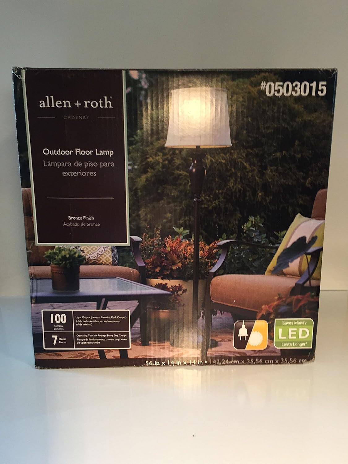 Allen Roth Cadenby 56 0 In Bronze Solar 3 Way Floor Lamp With