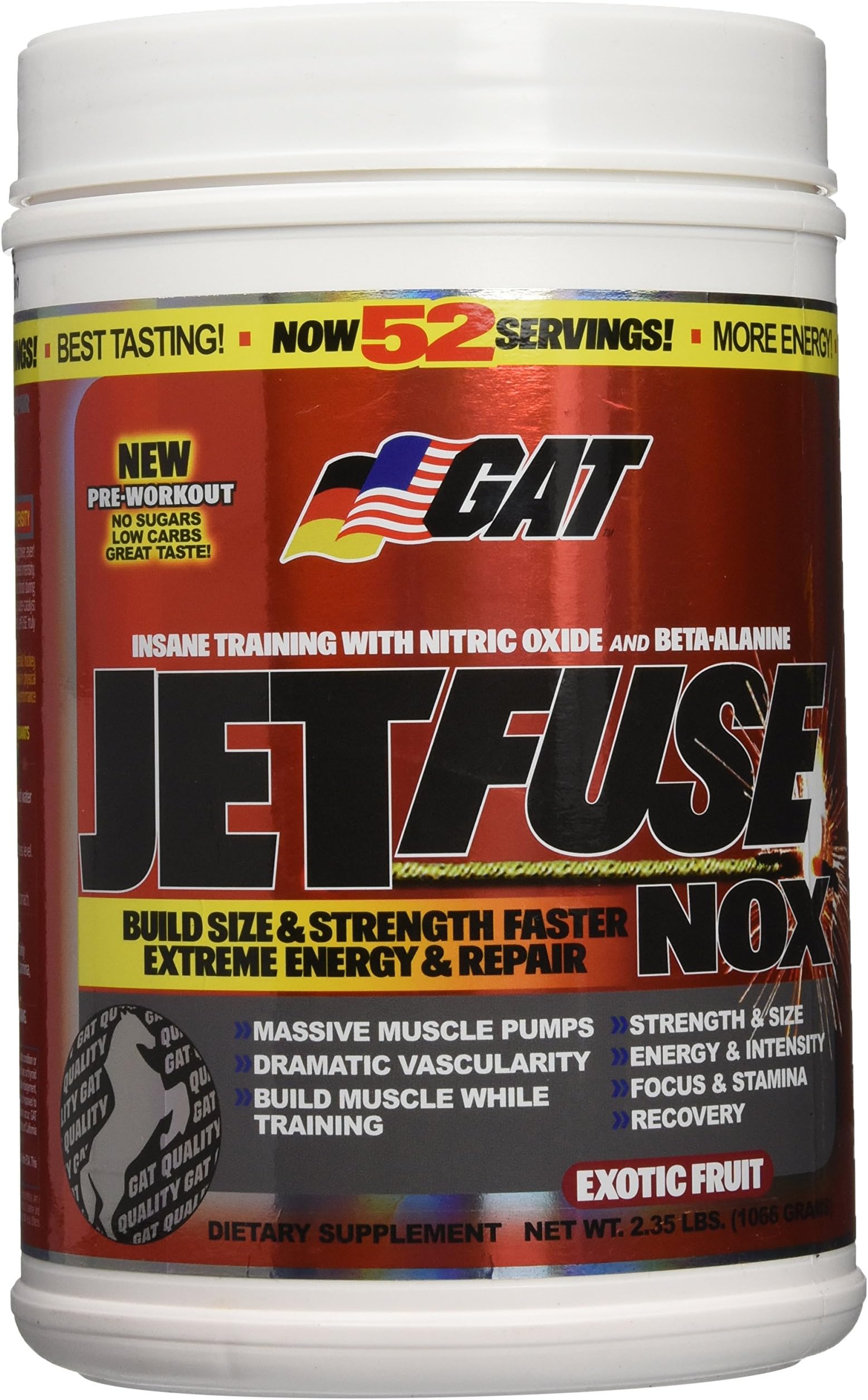GAT Jetfuse NOX - Exotic Fruit, 2.35 lbs (1066 g)