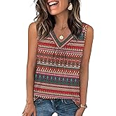 OFEEFAN Tank Top for Women Loose Fit Sleeveless Shirts V Neck Summer Clothes Ruched Women's Tees and Tanks Curved Hem