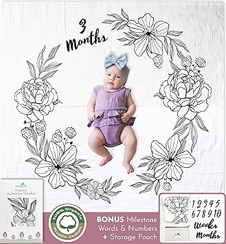 muslin milestone blanket