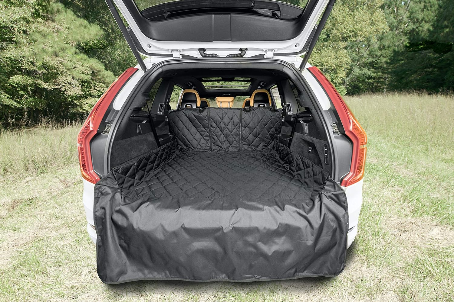 Plush Paws Waterproof Cargo Liner with Bumper and Side Panels, Large (Black) : Pet Supplies