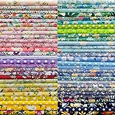 10"x10" 50pcs Cotton Fabric Squares for Sewing Quilting Supplies-Floral | Good quality fat quarters fabric bundles 100% cotton beautiful patterns fabric squares perfect for quilting projects