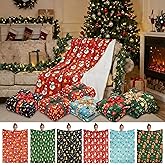 Fanfanwin 6 Pack Christmas Throws Blanket Bulk Christmas Flannel Blanket Xmas Lightweight Throw Soft Warm Fluffy Plush Quilt for Living Room Couch Dorm, 50 x 60 Inch