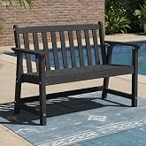 Ciokea 48" Outdoor Bench, HDPE Weatherproof Porch Bench, 2-Person Garden Benches with 550 Lbs, Waterproof Patio Benches for Outside Balcony Deck Backyard, Black