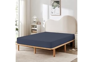 HBHLFZ Full Fitted Sheet Only, Soft Breathable Bottom Sheet - 54"x75" Deep Pockets Full Size Fitted Sheet - All Around Stretch Fit, Wrinkle Resistant, Colorfast - Easy Care, Navy