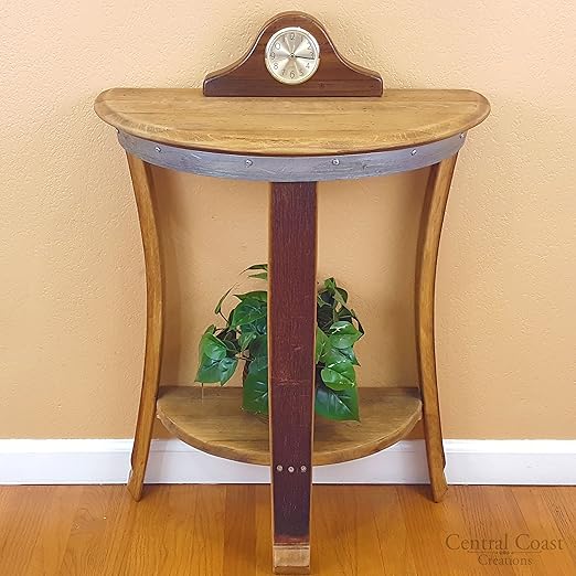 Amazon Com Half Moon Wall Table Wine Barrel Handcrafted