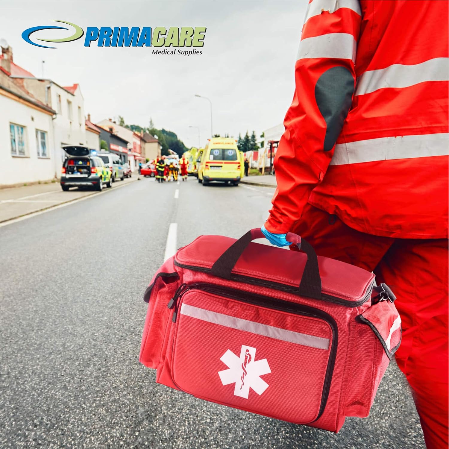Primacare EMT First Responder Trauma Bag | Empty Deluxe EMS Shoulder Bag | Professional First Aid Kit Bag with 4 Large Compartments for Emergency Medical Supplies: Industrial & Scientific