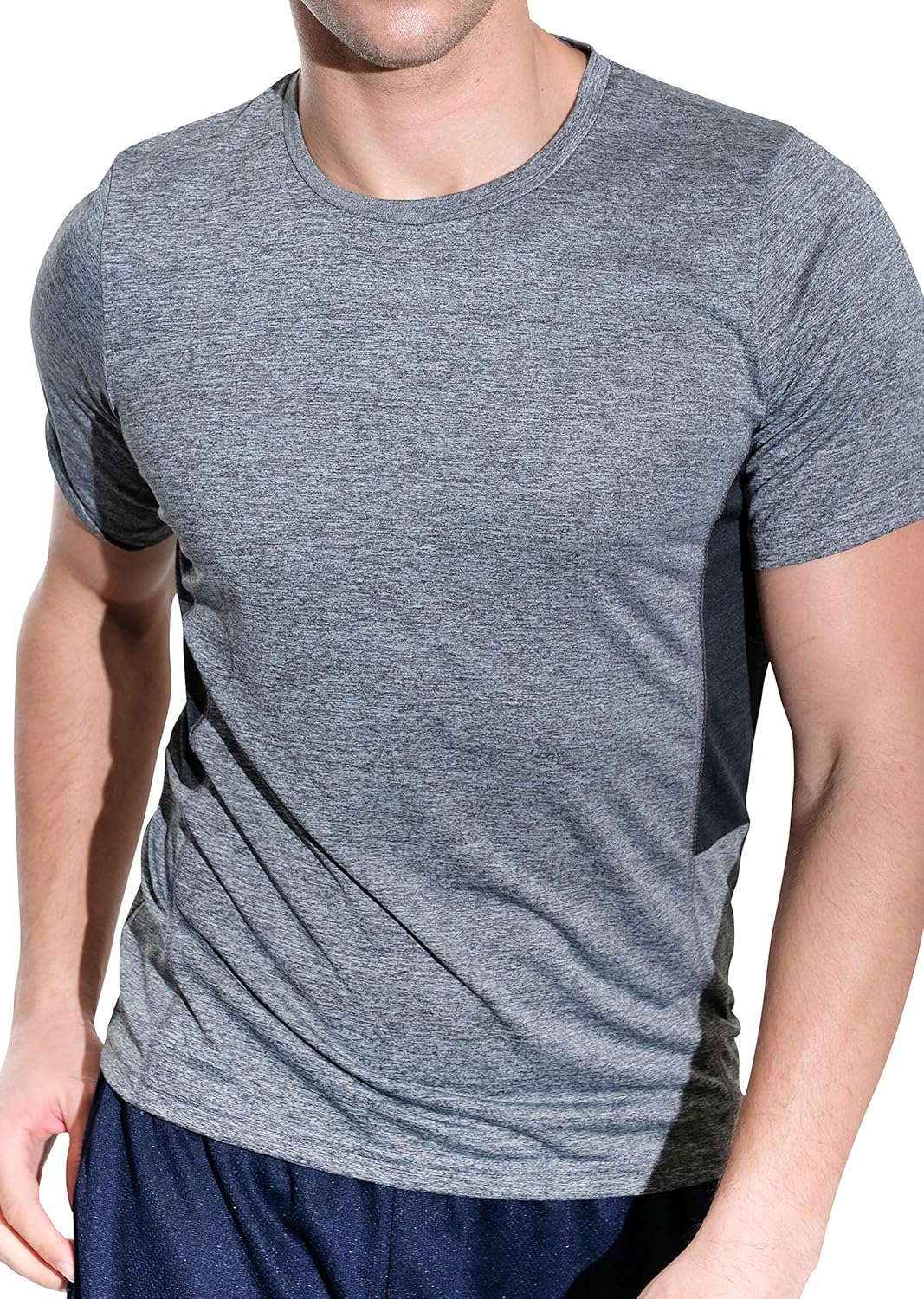 5 Pack: Men’s Dry-Fit Moisture Wicking Active Athletic Performance Crew T-Shirt at  Men’s Clothing store