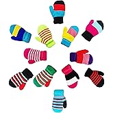 12 Pairs Kids Winter Gloves, Children Bulk Pack Fun Colorful Cute Magic Glove for Boys & Girls