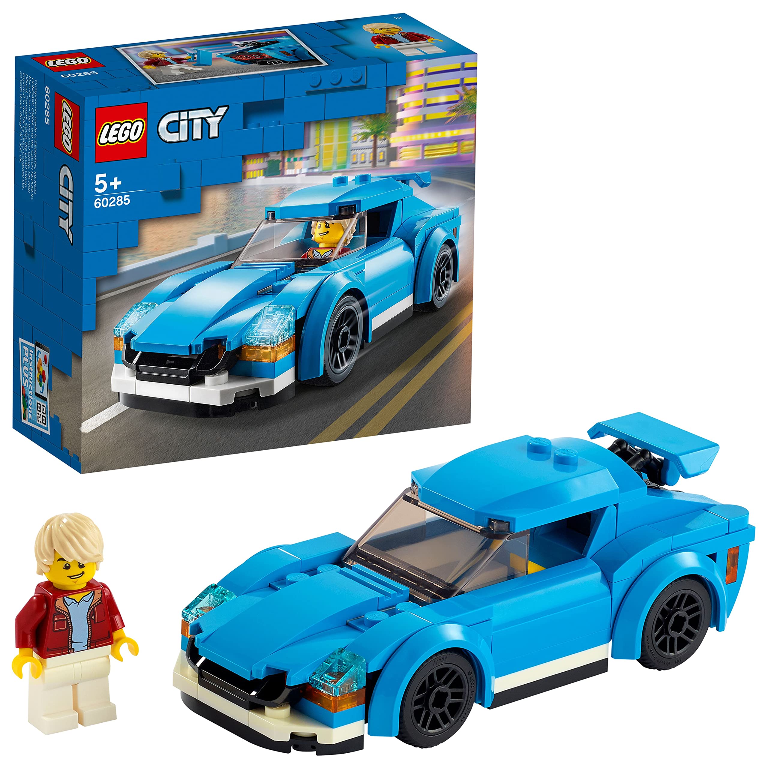 LEGO 60285 City Great Vehicles Sports Car Toy with Removable Roof, Racing Cars Model Building Set, toys for 5 plus Year Old Boys and Girls, Gift Idea