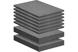 DECOHS 8 Pcs Polyurethane Foam Sheets- 2 Sizes Cuttable Foam Inserts for Cases- Packing Foam Pads for Toolbox Camera Storage 