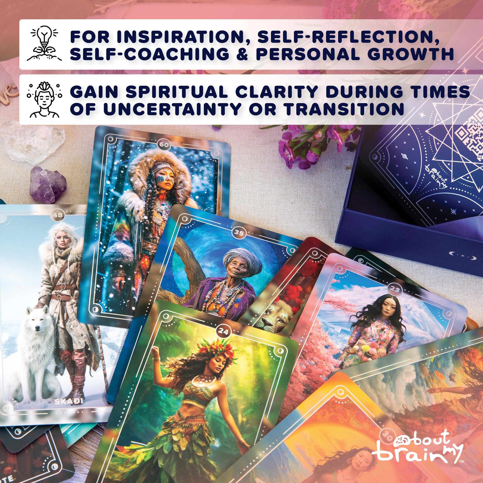 Goddesses of The World | Edition 1 | Goddess Oracle Deck | 60 Oracle Cards and Pocket Guidebook | Complement Your Tarot Card Practice