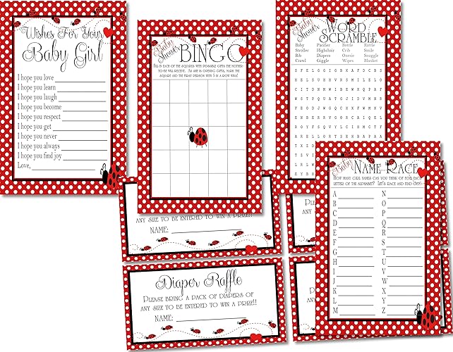 Amazon Com Lady Bug Baby Shower Game Card Sets 100 Piece Set Amazon Com Lady Bug Baby Shower Game Card Sets 100 Piece Set