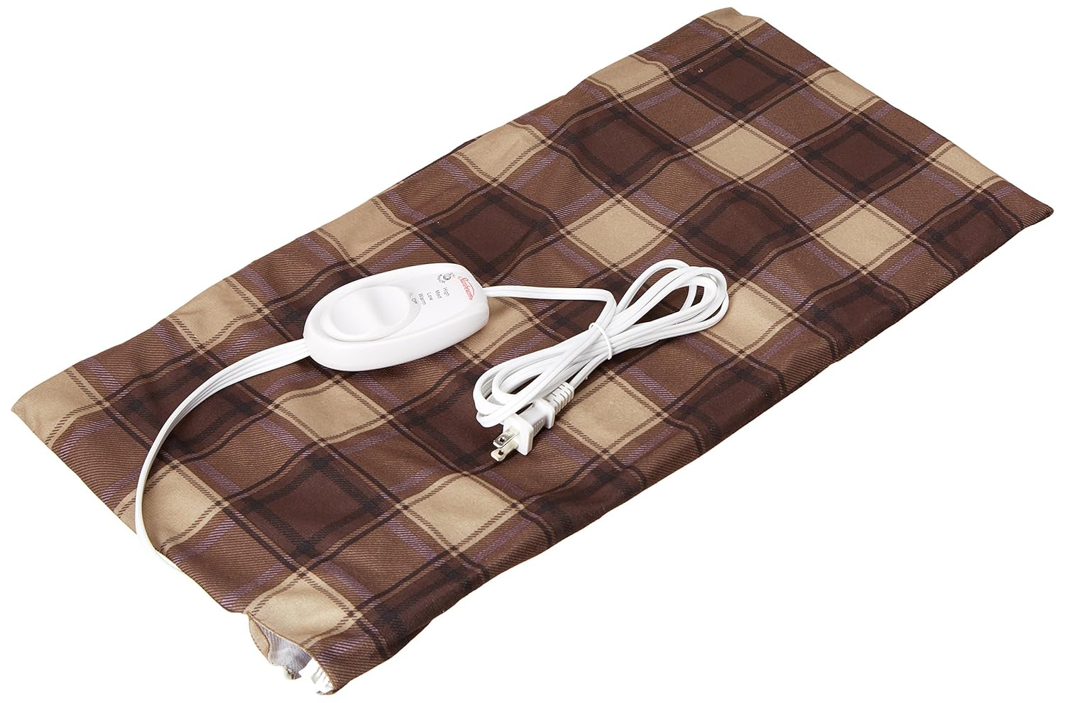 Sunbeam King Size Heating Pad Brown Plaid Design Health
