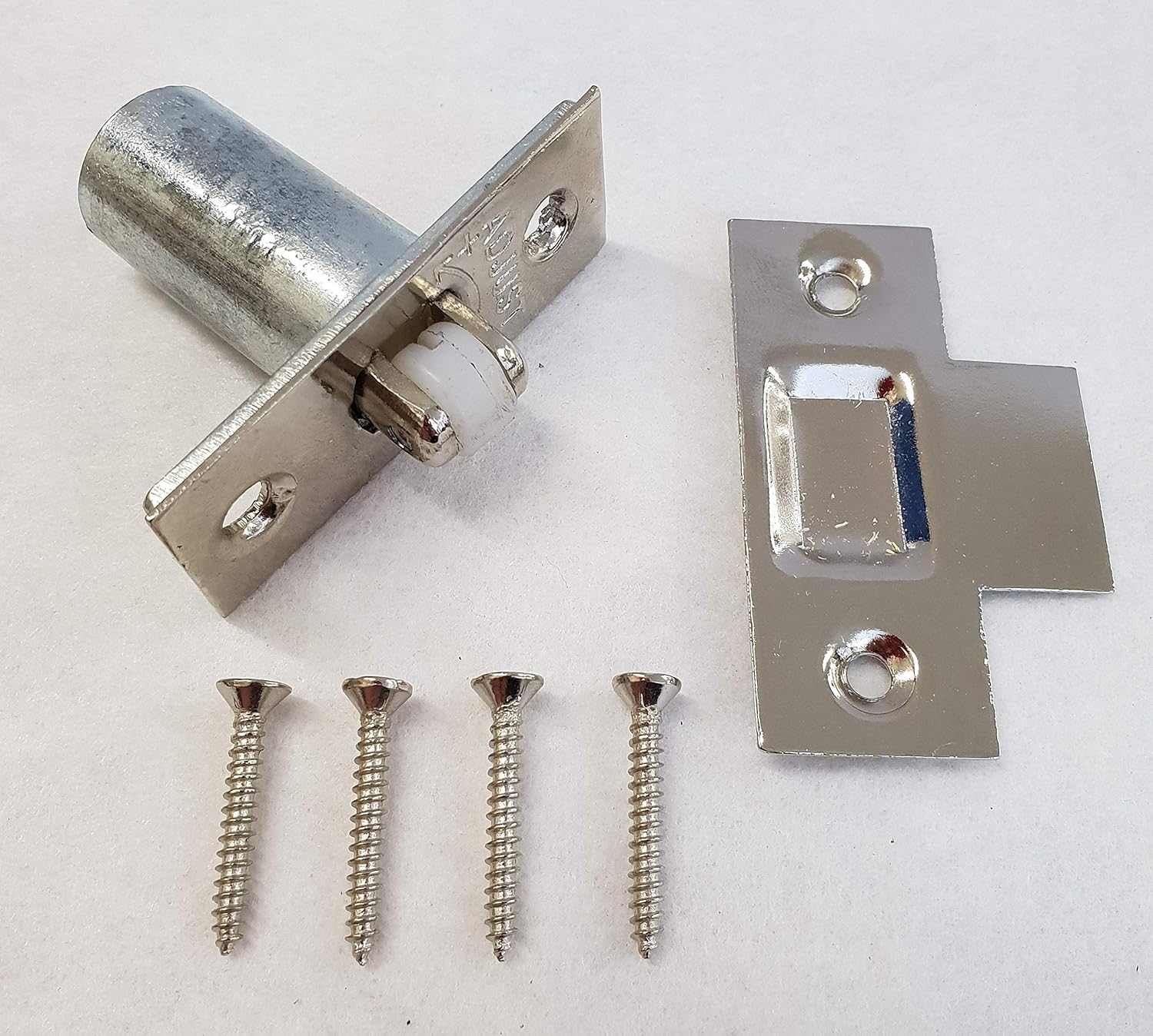 CHROME ADJUSTABLE ROLLER CATCH Internal Door Latch Spring Ball Mortice