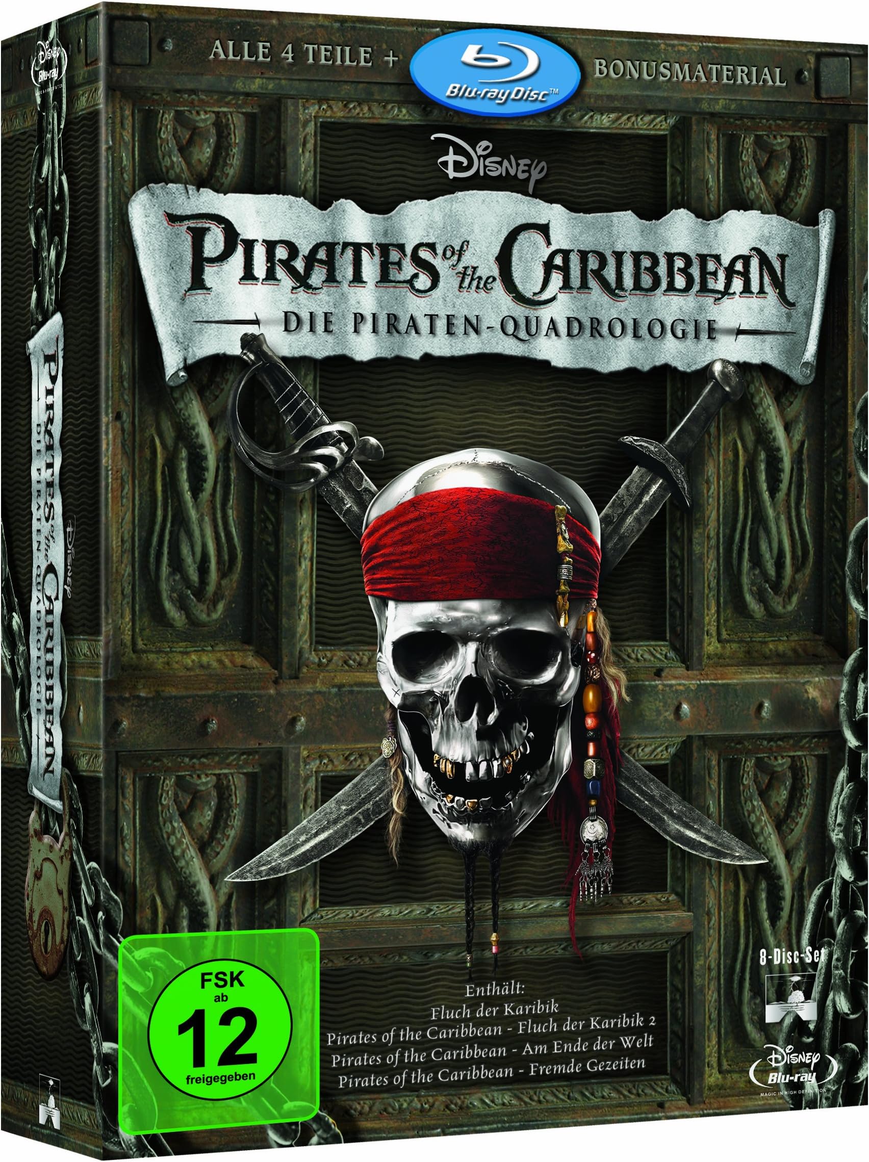 Fluch der Karibik 1-4 (BR) C.E. 8-Disc Pirates of the Caribbean Collectors Ed. Min: 597DD5.1WS [Import germany]