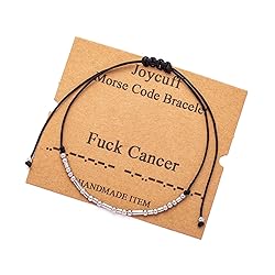 JoycuFF Breast Cancer Bracelets Morse Code
