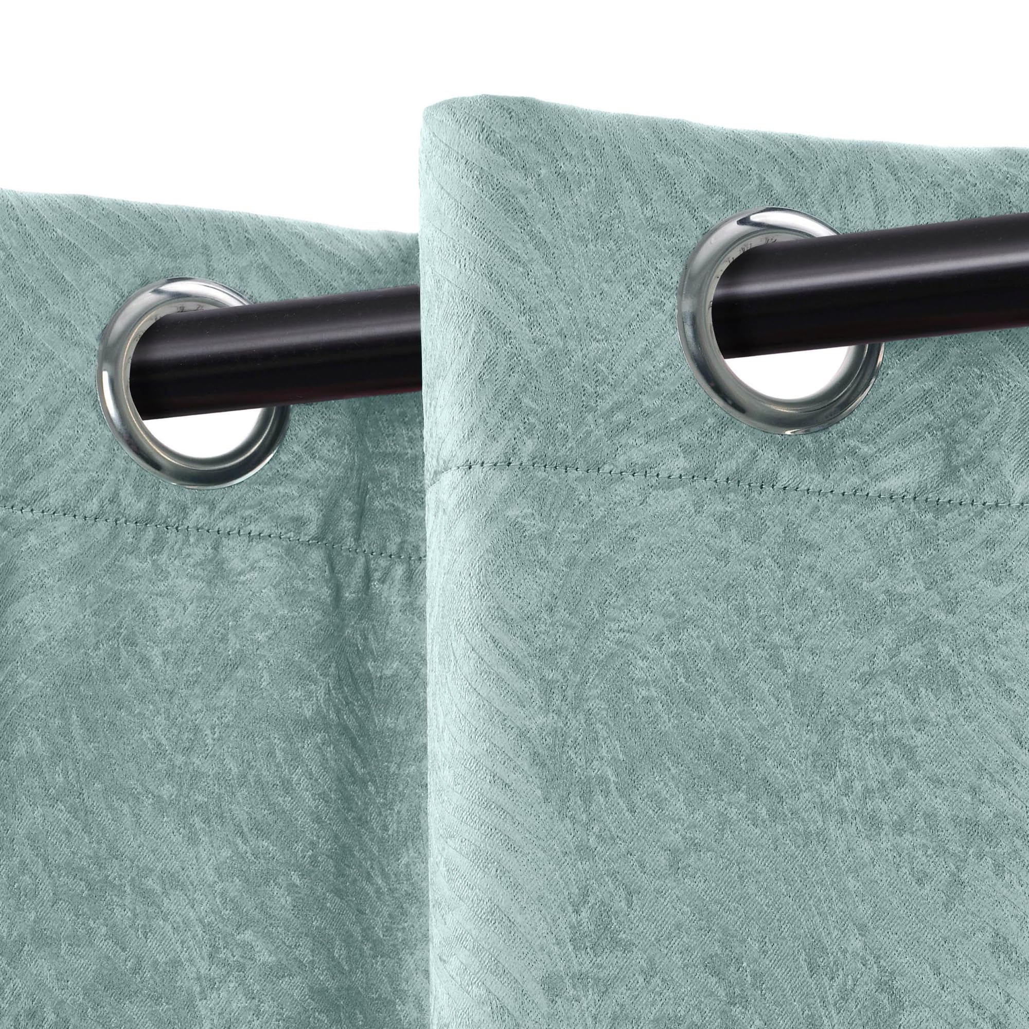 Superior Blackout Curtains, Room Darkening Window Accents, Sunblocking, Thermal, Modern Geometric Waves with Grommets, Curtain Set of 2 Panels, 42 W X 63 L, Teal