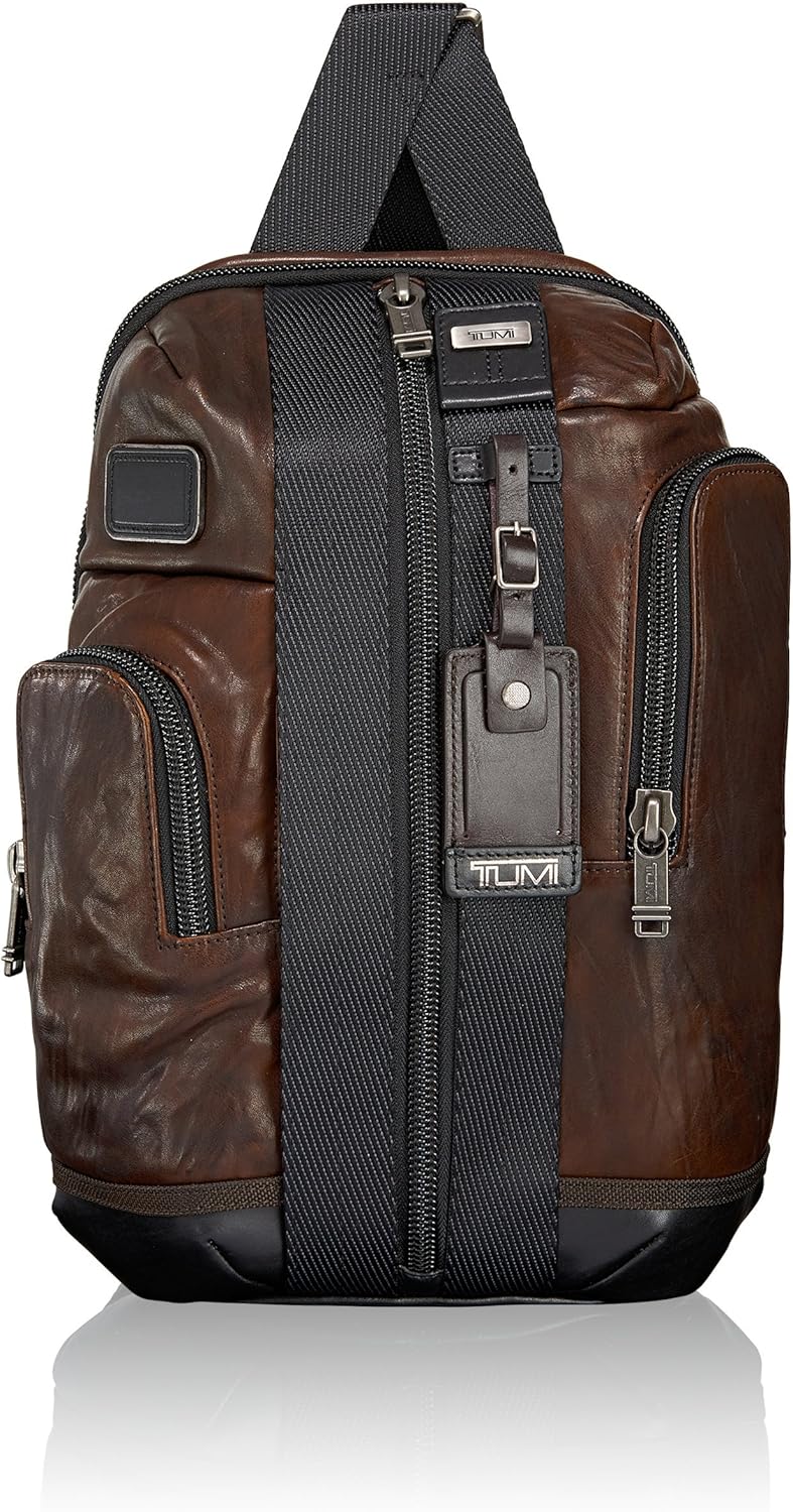 Tumi Alpha Bravo Saratoga Leather Sling, Brown - 092393DB2: Amazon.co