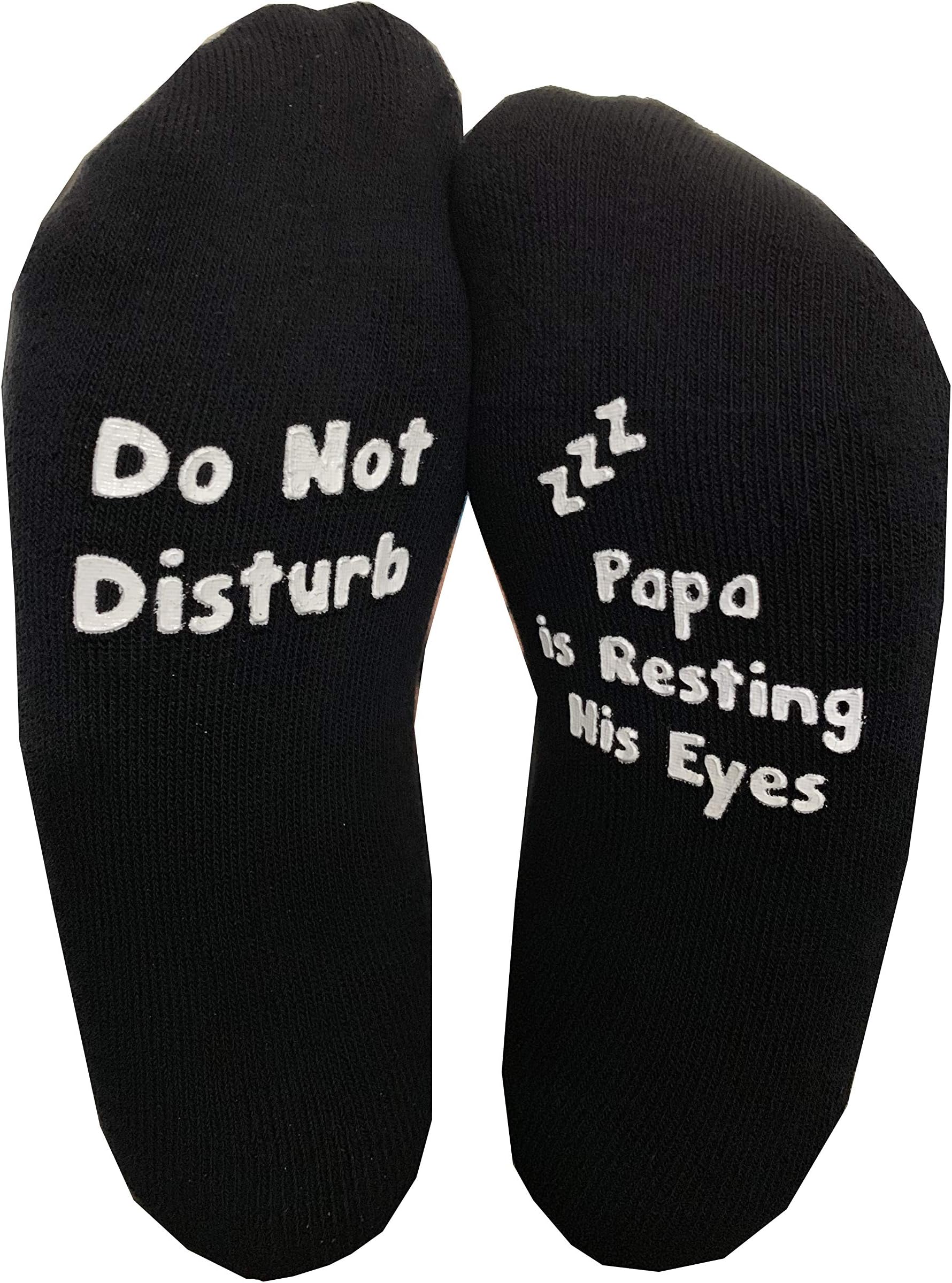 Do Not Disturb Papa Is Resting His Eyes Novelty Socks NON SLIP Father's Day