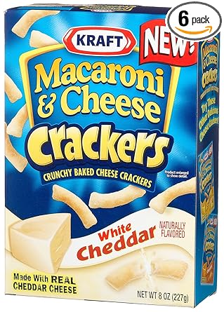 Amazon Com Kraft Macaroni Cheese Crackers White Cheddar 8 Ounce Boxes Pack Of 6 Packaged Macaroni And Cheese Grocery Gourmet Food
