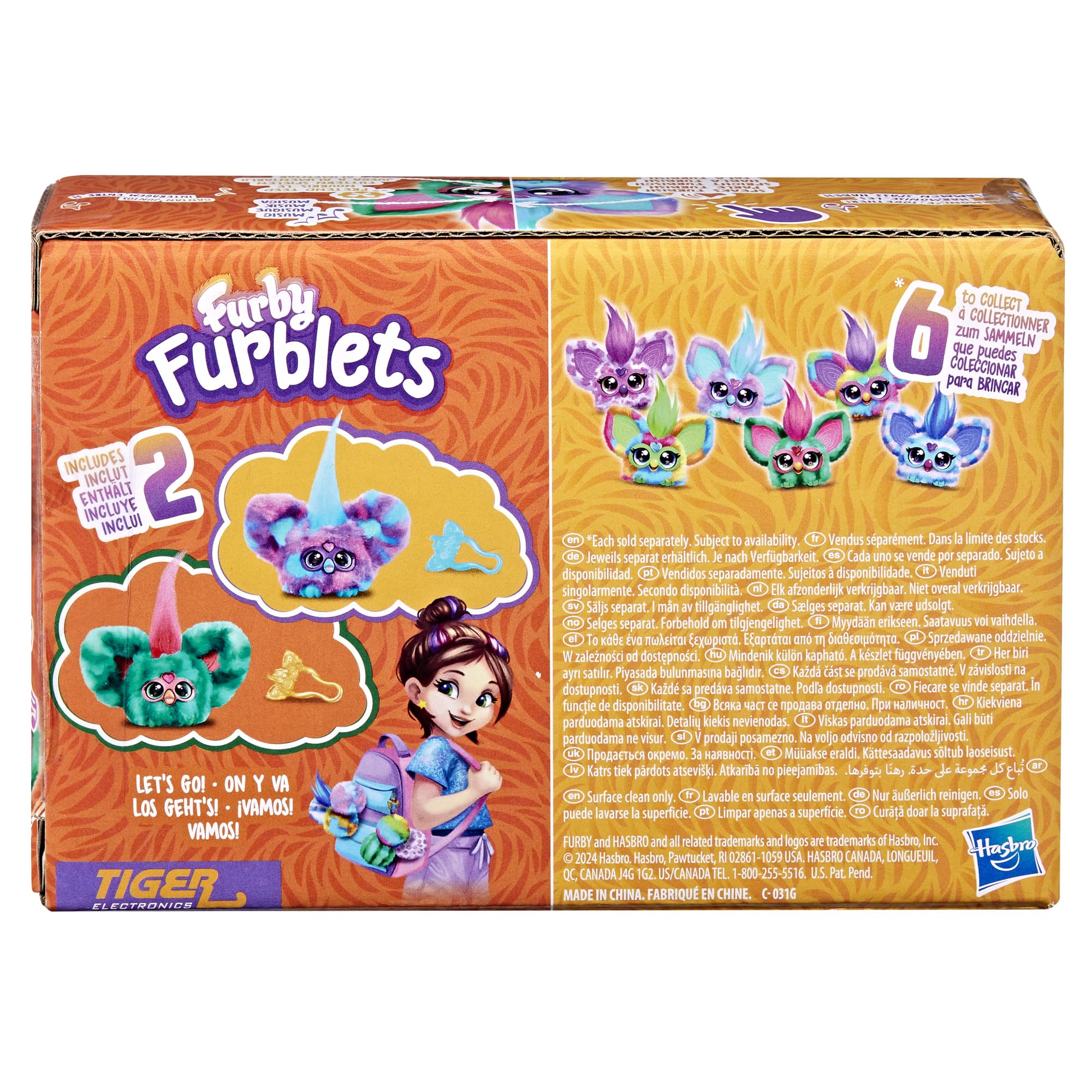 Furby Furblets 2-Pack, Mini Friends Luv-Lee & Mello-Nee, 45+ Sounds Each, Music & Furbish Phrases, Electronic Plush Toys, Red/Green & Purple/Blue, Back to School Gifts, Ages 6+ (Amazon Exclusive)